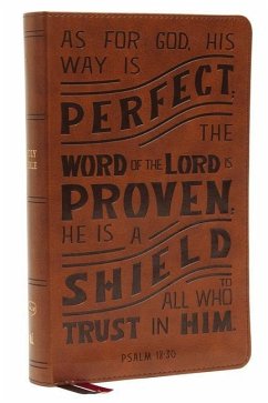 NKJV, Personal Size Reference Bible, Verse Art Cover Collection, Leathersoft, Tan, Red Letter, Thumb Indexed, Comfort Print - Thomas Nelson