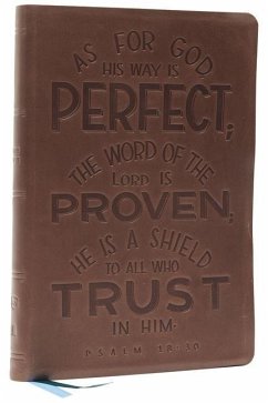 NKJV, Thinline Bible, Verse Art Cover Collection, Genuine Leather, Brown, Red Letter, Comfort Print - Thomas Nelson
