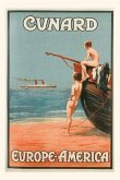 Vintage Journal Beach Cunard Line Travel Poster