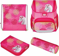 Herlitz Schulranzen Loop Plus Bloomy Horse 16 Liter befüllt