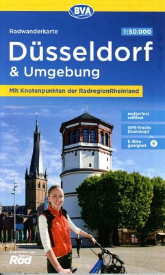 Radwanderkarte BVA Düsseldorf & Umgebung, mit Knotenpunkten der RadRegionRheinland, 1:50.000, reiß- und wetterfest, GPS-Tracks Download, E-Bike geeignet