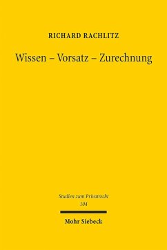 Wissen - Vorsatz - Zurechnung - Rachlitz, Richard