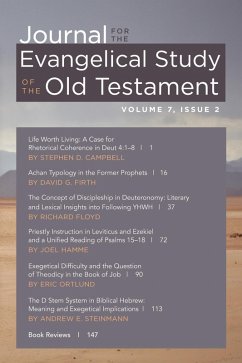 Journal for the Evangelical Study of the Old Testament, 7.2 (eBook, ePUB) Journal for the Evangelical Study of the Old Testament, 7.2 (eBook, ePUB)