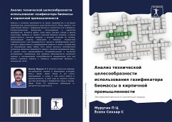 Analiz tehnicheskoj celesoobraznosti ispol'zowaniq gazifikatora biomassy w kirpichnoj promyshlennosti - P C, Murugan;S, Joseph Sekhar