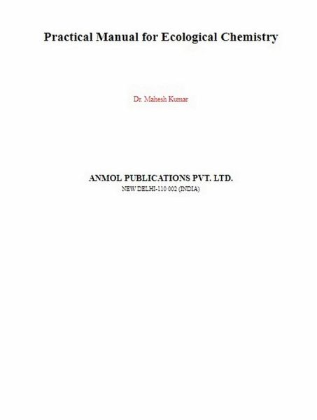 Practical Manual for Ecological Chemistry (eBook, ePUB)