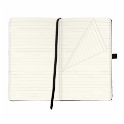 Herlitz Notizbuch Classic A5 96 Blatt liniert schwarz mit Leseband und Falttasche my.book