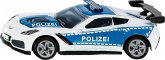 SIKU 1525 - Chevrolet Corvette ZR1 Polizei, Polizeiauto, Metall/Kunststoff, blau/weiß