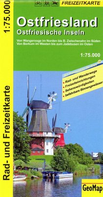 Ostfriesland Ostfriesische Inseln 1:75.000 Rad- und Freizeitkarte - GeoMap
