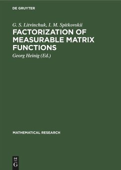 Factorization of Measurable Matrix Functions - Litvinchuk, G. S.; Spitkovskii, I. M.