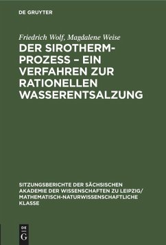 Cover Der Sirotherm-Prozess - Ein Verfahren zur rationellen Wasserentsalzung