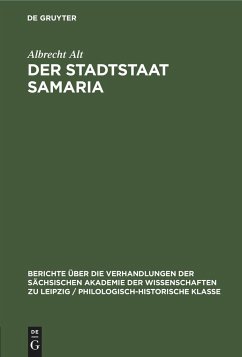 Der Stadtstaat Samaria - Alt, Albrecht