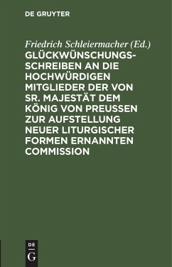 Glückwünschungsschreiben an die Hochwürdigen Mitglieder der von Sr. Majestät dem König von Preußen zur Aufstellung neuer liturgischer Formen ernannten Commission