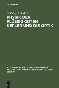 Cover Physik der Flüssigkeiten Kepler und die Optik