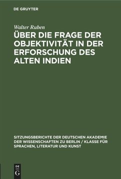 Cover Über die Frage der Objektivität in der Erforschung des Alten Indien