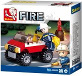 Sluban M38-B0621 - Fire, Feuerwehr-Einsatzfahrzeug mit Spielfigur, Spielset, Bauset, Klemmbausteine