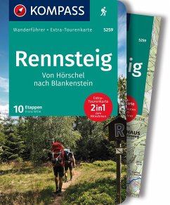 KOMPASS Wanderführer Rennsteig, 10 Etappen mit Extra-Tourenkarte - Wille, Franz