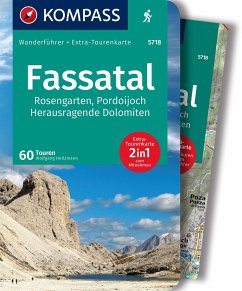 KOMPASS Wanderführer Fassatal, Rosengarten, 60 Touren mit Extra-Tourenkarte - Heitzmann, Wolfgang