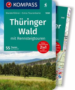 KOMPASS Wanderführer Thüringer Wald mit Rennsteigtouren, 55 Touren mit Extra-Tourenkarte - Tschersich, Kay