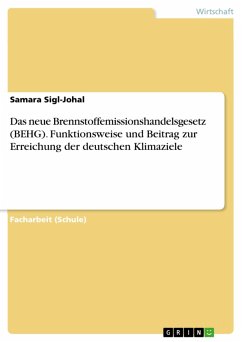 Das neue Brennstoffemissionshandelsgesetz (BEHG). Funktionsweise und Beitrag zur Erreichung der deutschen Klimaziele (eBook, PDF) - Sigl-Johal, Samara