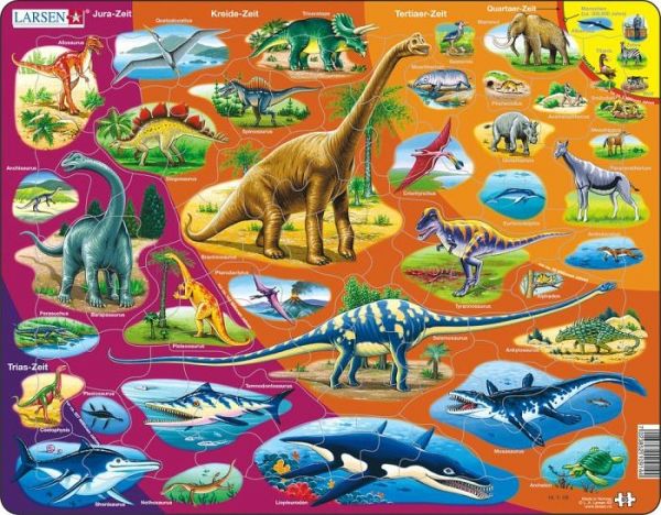 Puzzle Dinosaurier und ihre Zeitepoche 85 Teile