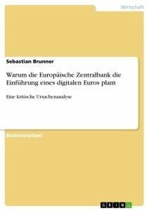 Warum die Europäische Zentralbank die Einführung eines digitalen Euros plant - Brunner, Sebastian