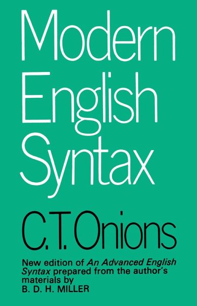 Modern English Syntax (eBook, PDF)