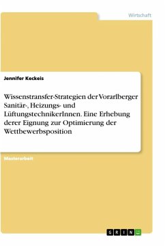 Wissenstransfer-Strategien der Vorarlberger Sanitär-, Heizungs- und LüftungstechnikerInnen. Eine Erhebung derer Eignung zur Optimierung der Wettbewerbsposition - Keckeis, Jennifer