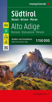 Südtirol, Straßen- und Freizeitkarte 1:150.000, freytag & berndt