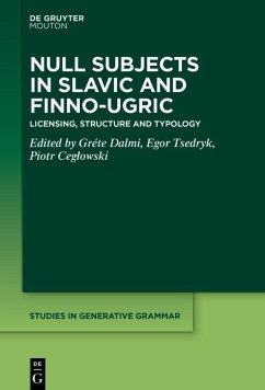 Cover Null Subjects in Slavic and Finno-Ugric (eBook, ePUB)