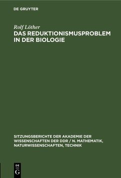 Cover Das Reduktionismusproblem in der Biologie