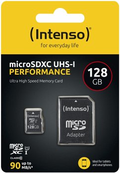 Cover Intenso microSDXC 128GB C10 UHS-I U1 Performance Adapte
