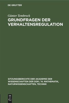 Grundfragen der Verhaltensregulation - Tembrock, Günter