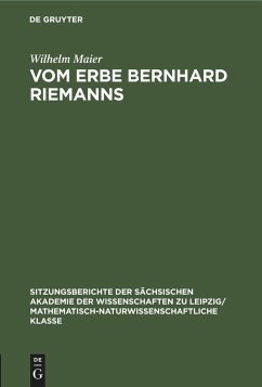 Vom Erbe Bernhard Riemanns - Maier, Wilhelm