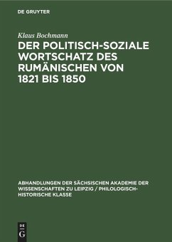 Cover Der Politisch-Soziale Wortschatz des Rumänischen von 1821 bis 1850