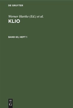 Cover Klio. Band 63, Heft 1