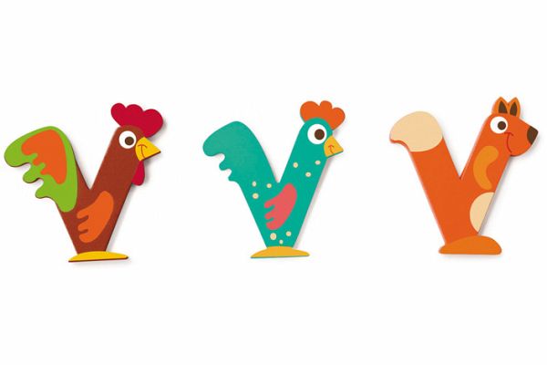Holzbuchstabe V