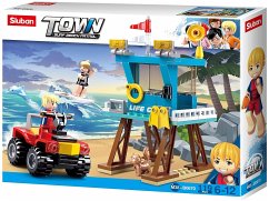 Image of Sluban M38-B0670 - Town Surf Beach Patrol, Strandturm mit Quad, Bauset, Klemmbausteine