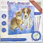 Craft Buddy PBN5050A - Paint by Numbers, Cat and Dog, 50x50 cm