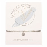 Echtstein-Kugelarmband - "Natürlich schön" - Beryll - Edelstahl - Blume des Lebens