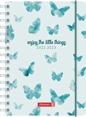 BRUNNEN 1072055043 Tageskalender Schülerkalender 2022/2023 "Butterfly" 1 Seite = 1 Tag, Sa. + So. auf einer Seite Blattgröße 14,8 x 21 cm A5 PP-Einband