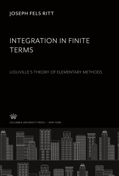 Integration in Finite Terms - Ritt, Joseph Fels