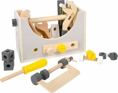 small foot 11809 - Werkzeugkasten Miniwob, Mini-Werkbank, 2in1, Holz 29-teilig