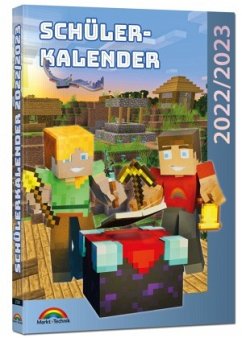 Cover Schülerkalender 2022/2023 mit Minecraft inklusive Tipps, Tricks & Crafting-Rezepten