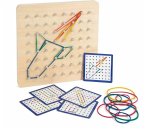 small foot 11977 - Geoboard aus Holz, Geometrie-Lernspiel, 72-teilig