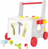 small foot 10614 - Lauflernwagen Werkzeug, 2in1, Kinder-Werkbank, Holz, play & learn, Höhe: 44 cm