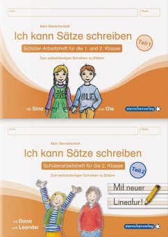 Ich kann Sätze schreiben Teil 1 und 2 im Set - Schülerarbeitshefte für die 1. und 2. Klasse - sternchenverlag GmbH;Langhans, Katrin