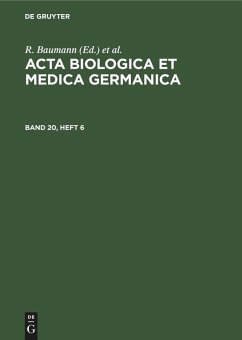 Cover Acta Biologica et Medica Germanica. Band 20, Heft 6