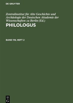 Philologus, Band 119, Heft 2, Philologus Band 119, Heft 2