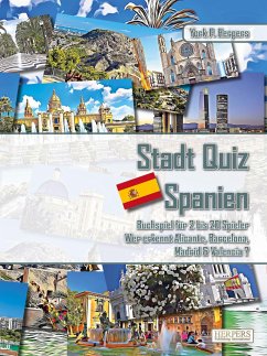 Stadt Quiz Spanien   Buchspiel für 2 bis 20 Spieler   Wer erkennt Alicante, Barcelona, Madrid & Valencia?