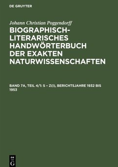 S ¿ Z(I), Berichtsjahre 1932 bis 1953 - Poggendorff, Johann Christian